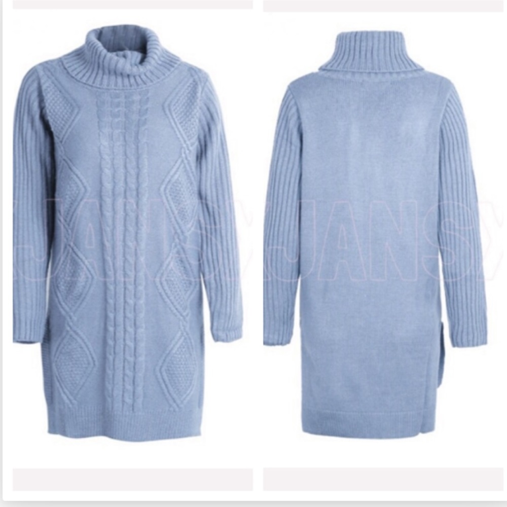 Blue Sweater Dress - Picture 7 of 8